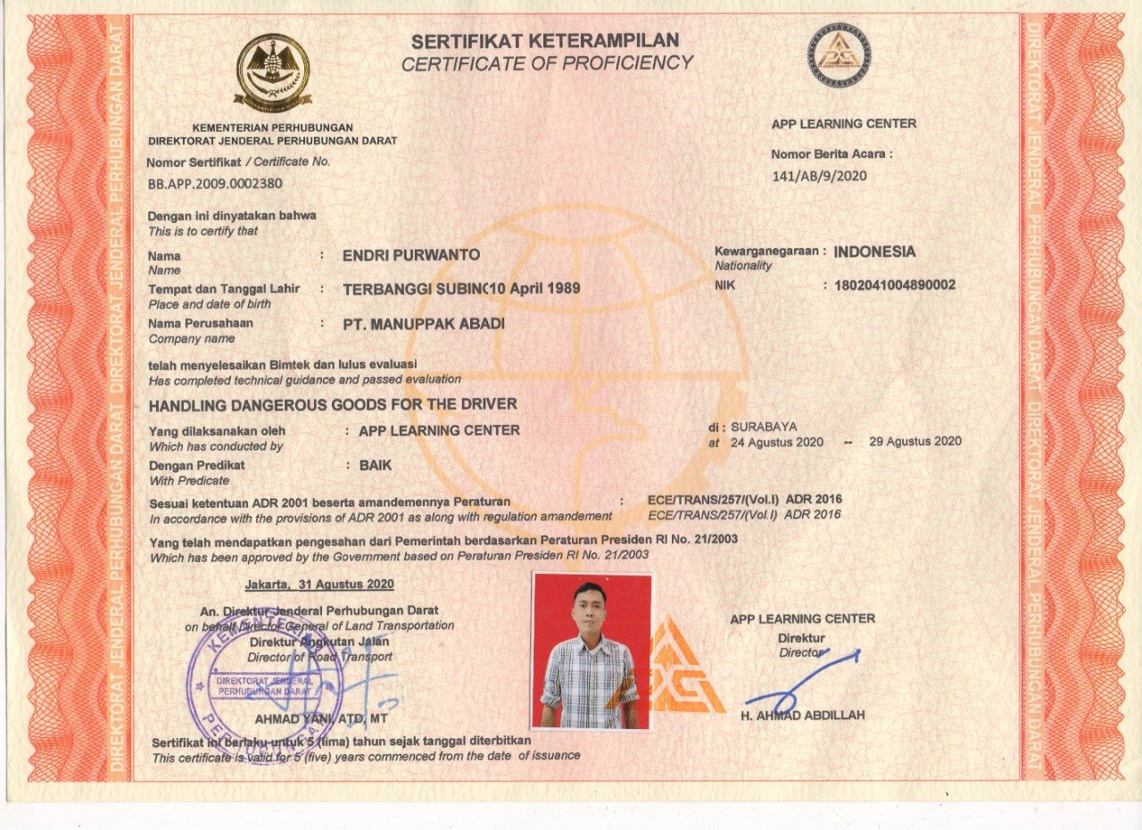 SERTIFIKAT BIMTEK_HANDLING DANGEROUS GOODS FOR THE DRIVER_1